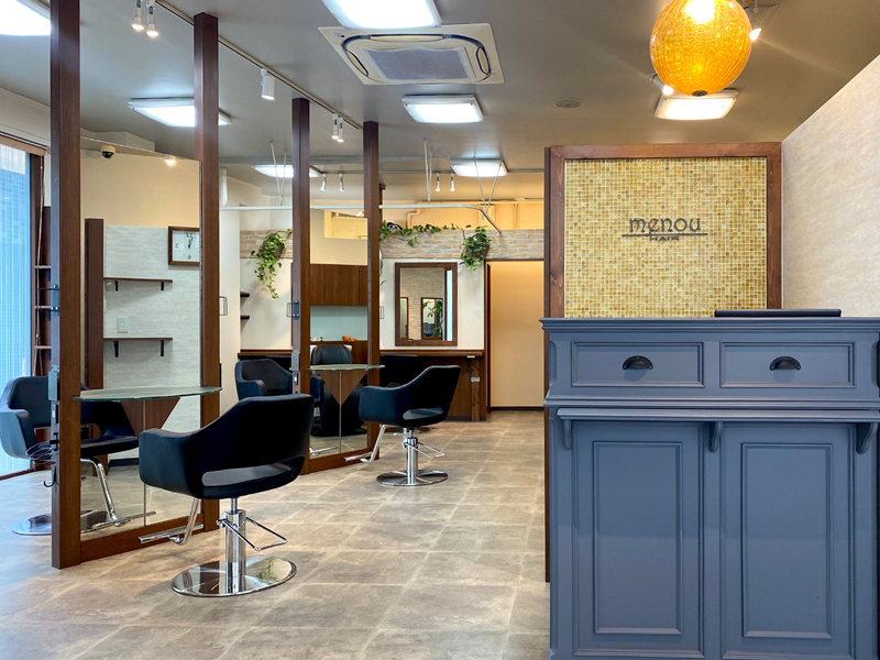 【美容室】hair menou｜設計・施工例｜八百板工芸有限会社
